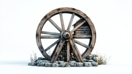 Fototapeta premium Underwater Vintage Water Perspective Wooden Wheel Faded