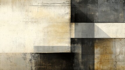 Naklejka premium Abstract Composition: A study in architectural abstraction, with contrasting tones and textured planes. It is creating visual interest and a dynamic interplay of form.