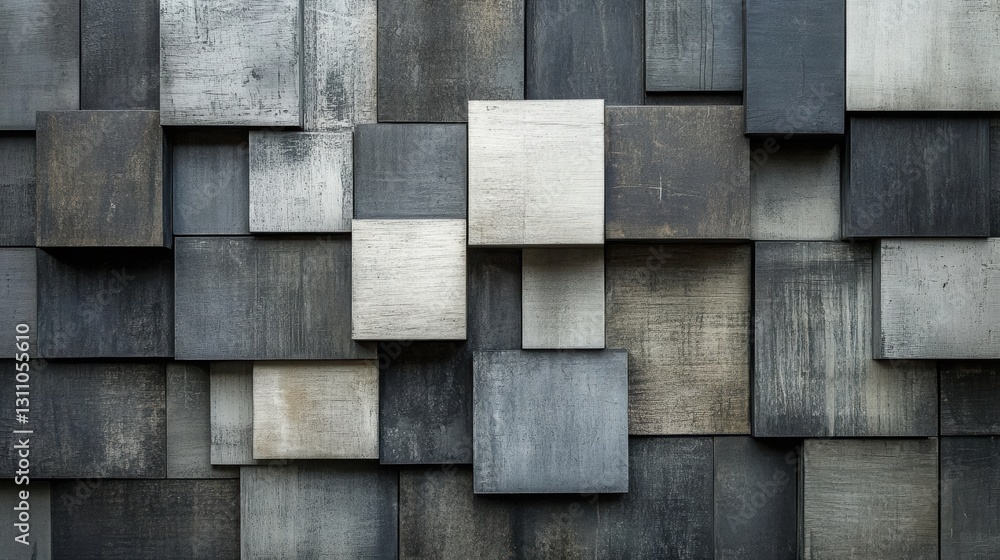 Poster abstract cubic texture: a mesmerizing abstract composition of interconnected, textured cubes in vary