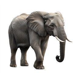 Obraz premium Elephant isolated on white background, showcasing its majestic presence