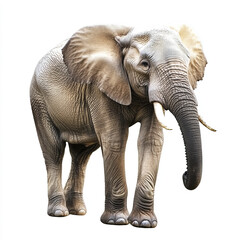 Fototapeta premium Elephant isolated on white background, showcasing its majestic presence