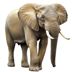 Fototapeta premium Elephant isolated on white background with detailed texture