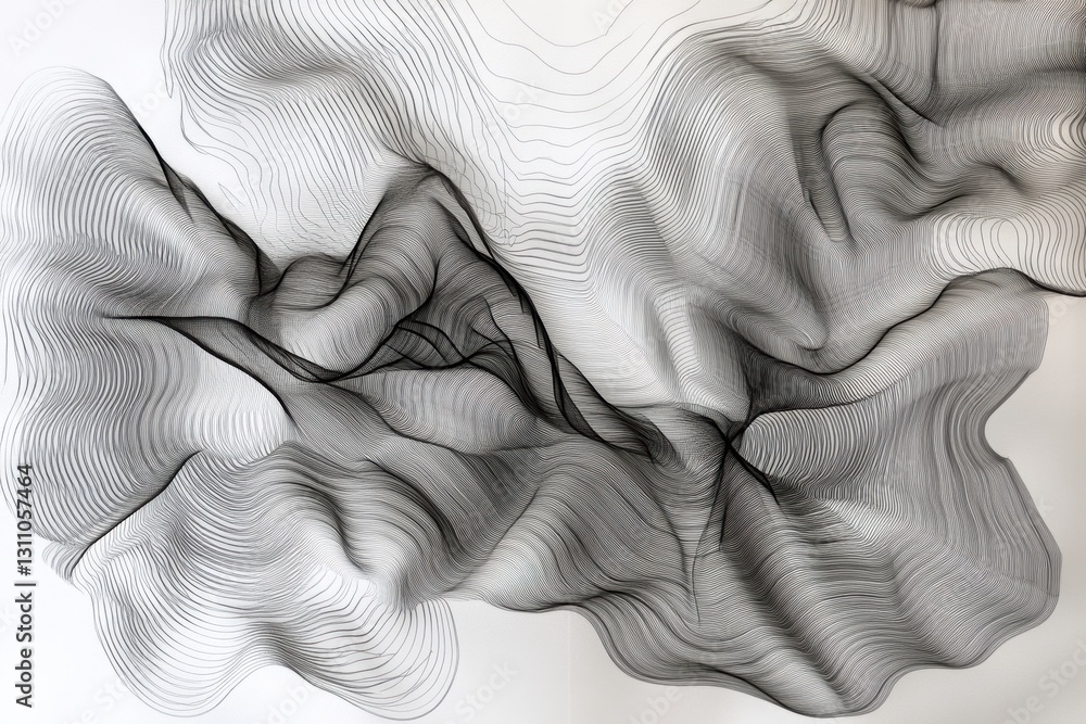 Poster abstract line art: a mesmerizing abstract artwork composed of intricate, flowing lines that evoke a 