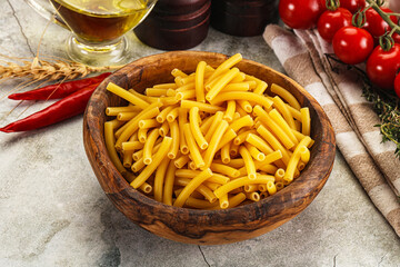 Italian pasta Maccherony for cooking