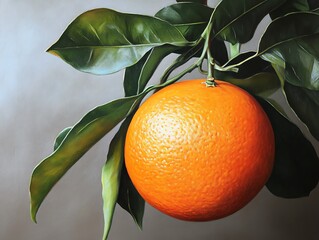 Lush Orange Fruit Hanging from Vibrant Green Leaves in Natural Setting