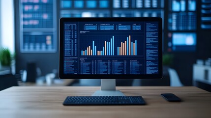 Fototapeta premium Analyzing Market Trends and Making Informed Business Decisions Through Data Visualization