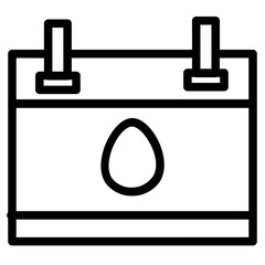 Calendar Easter Egg Line Icon