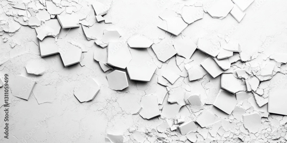 Poster abstract debris: geometric and abstract shapes in a monochromatic arrangement, create a modern and a