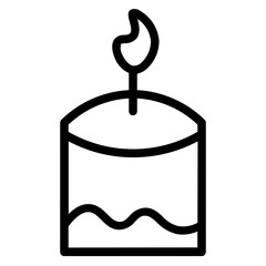 Candle Lamp Light Line Icon