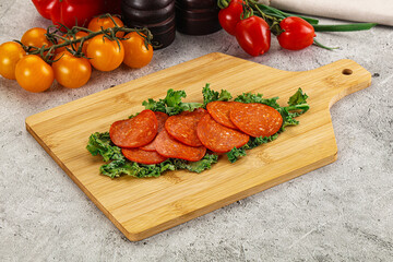 Spanish salami cured chorizo sausage