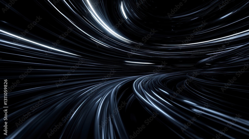 Aufkleber dynamic zoom burst revealing a central glow in a swirling digital vortex generative ai