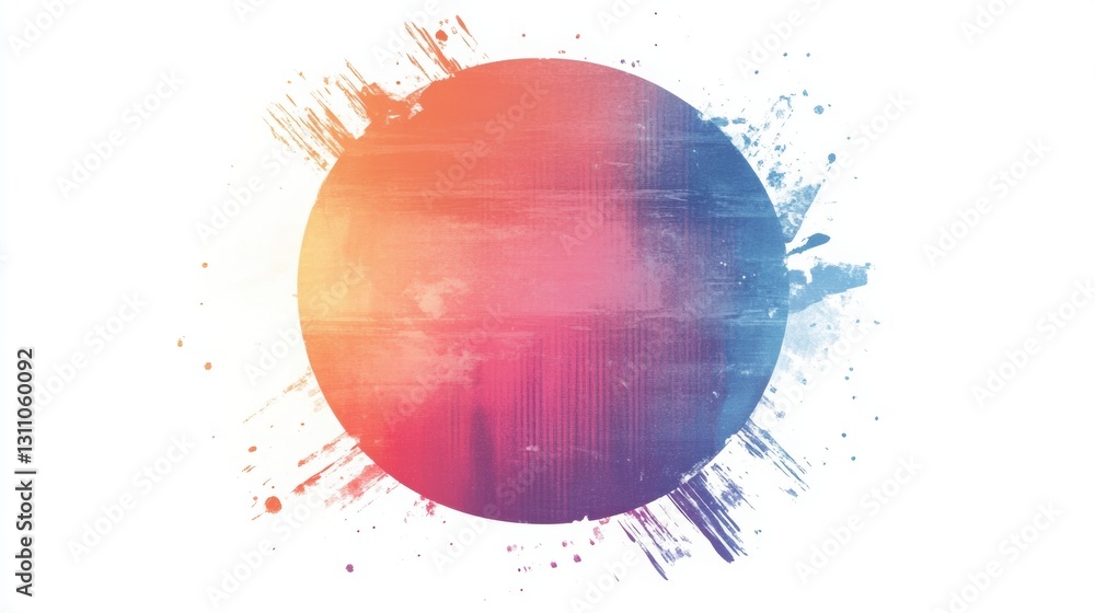 Poster celestial spectrum: an abstract representation of a celestial body, its surface brushed with vibrant