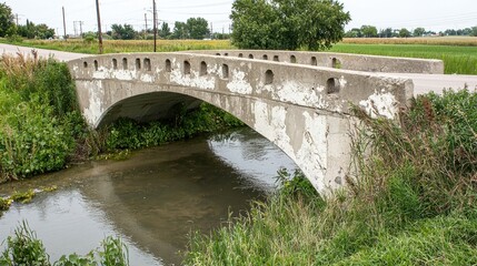 Fototapeta premium A concrete bridge with a series of small openings in the middle.