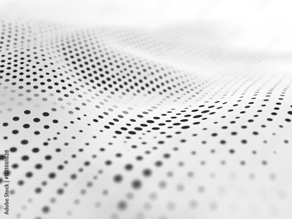 Poster abstract dots and waves: a modern, minimalist design features a repeating pattern of black dots that