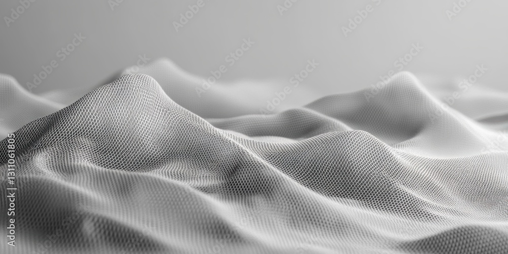 Poster abstract terrain: a mesmerizing view of a terrain crafted from a soft, flowing fabric. gently undula