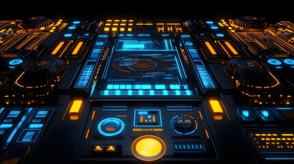 Futuristic Sci Fi Music Production Interface Design