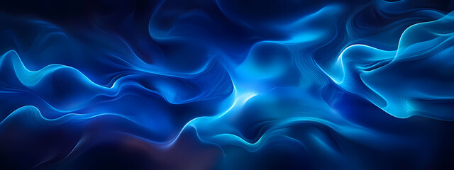 Obraz premium Ethereal Silk-Like Digital Flow in Blue Hues