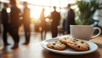 Office Coffee Break with Cookies