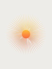 A sunbeam-inspired badge showcases bold typography on a clean background, perfect for branding and graphic design, adding an uplifting touch to visuals.