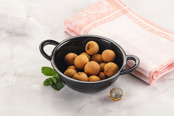 Tropical delicous fruit Longan heap