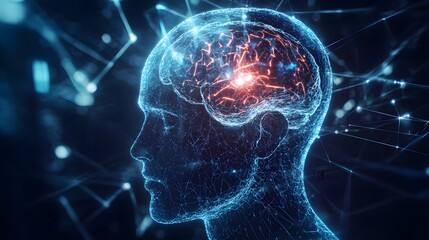 Cybernetic Brain Machine Interface Research in Futuristic Technological Visualization