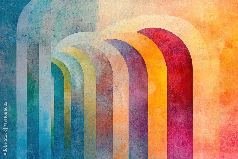Aufkleber abstract arches: a mesmerizing abstract design with multiple arches forming a rhythmic pattern, each