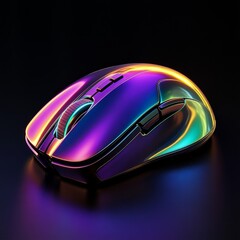 Sleek Metallic Wireless Gaming Mouse in Three Dimensional Design