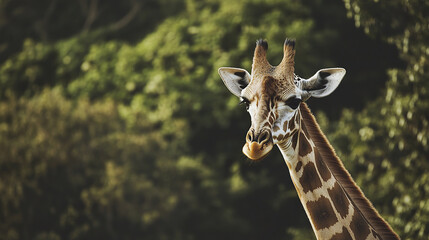 Obraz premium Giraffe gazing into distance with proud stance in nature