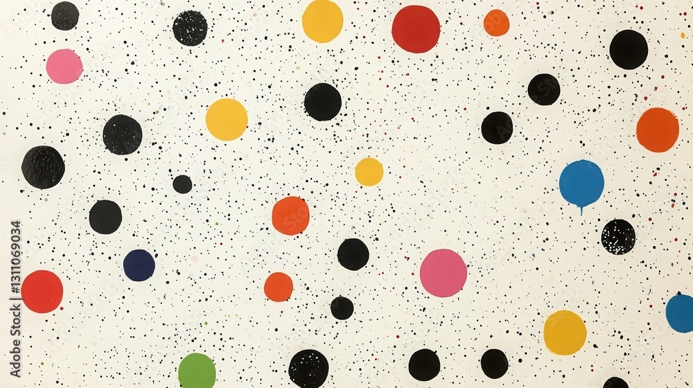Poster abstract polka dot pattern: a dynamic and vibrant abstract pattern featuring bold polka dots in a va