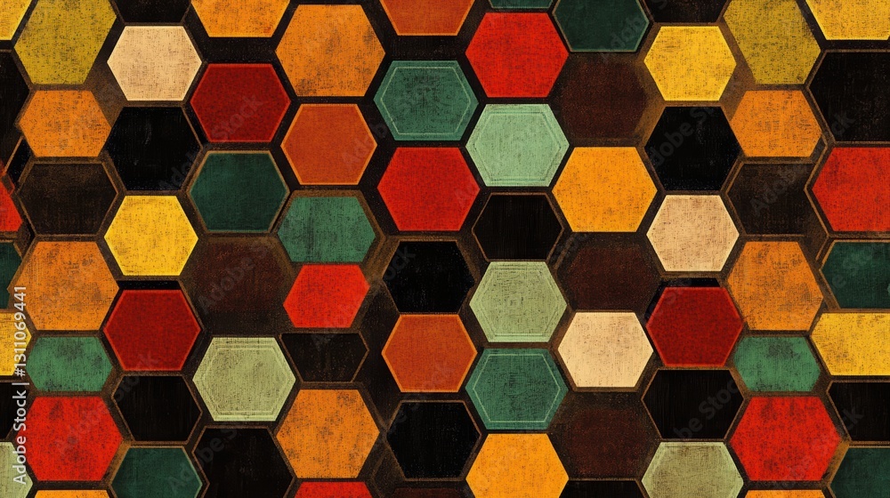 Poster abstract geometric hexagon pattern: a mesmerizing abstract background composed of colorful hexagonal