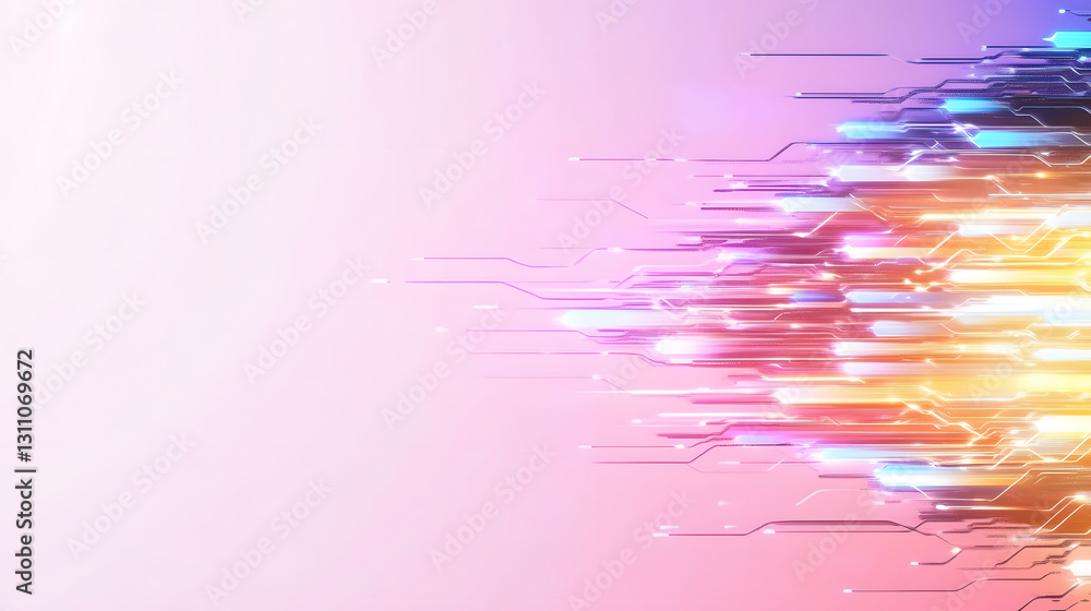 Poster A vibrant abstract image featuring dynamic lines and colors, creating a sense of movement and energy