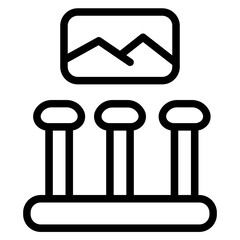 Art Exhibition Museum Line Icon