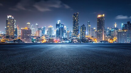 Obraz premium Stunning Bangkok Urban Cityscape Skyline at Night Time