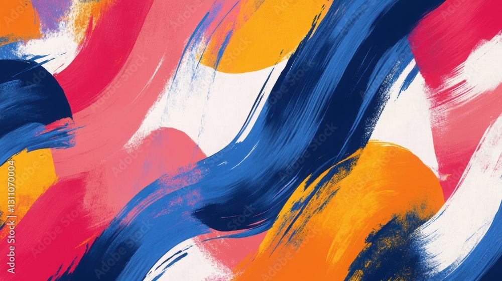 Poster abstract strokes of colour : this image is a vibrant, abstract artwork showcasing bold brushstrokes 