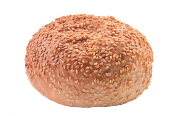 Bread with sesame seeds isolated