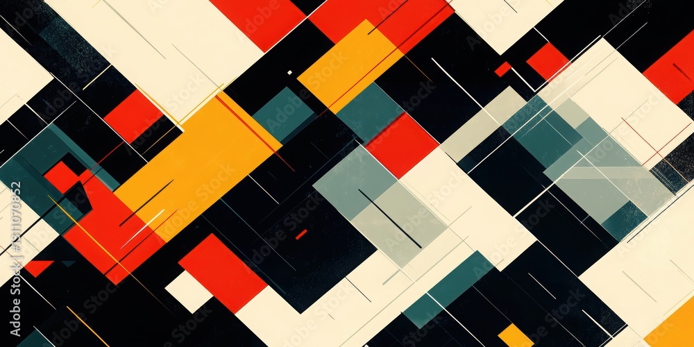 Poster abstract geometric composition: an artistic expression in geometry. bright colors and forms that cre