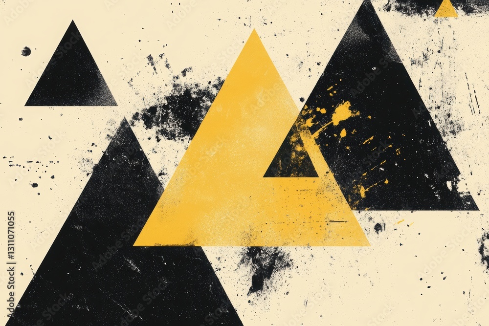 Poster geometric symphony: a captivating artistic composition features an array of interconnected geometric