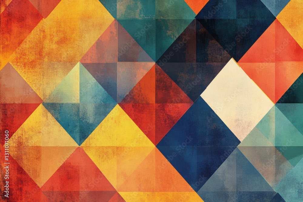 Aufkleber geometric harmony: a striking and colorful arrangement of geometric shapes create a visually captiva