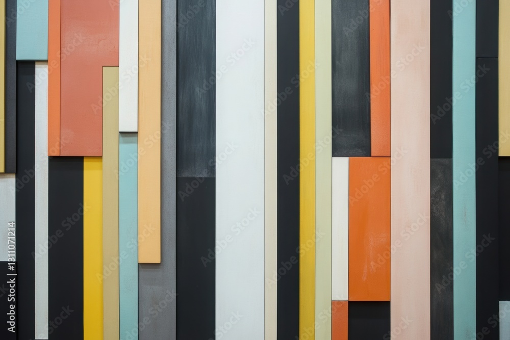 Poster abstract wooden panels: a modern and abstract composition featuring an array of wooden panels in var