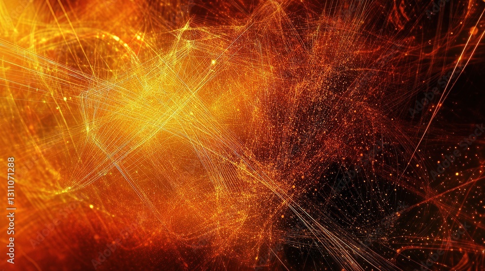 Aufkleber abstract background with technology particles and light lines