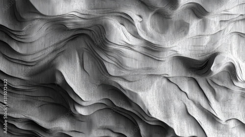 Poster abstract topography in tones: a mesmerizing, abstract depiction of topographic patterns, rendered in