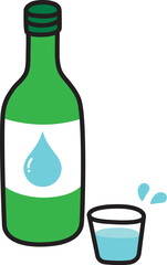 한국 소주 술 일러스트