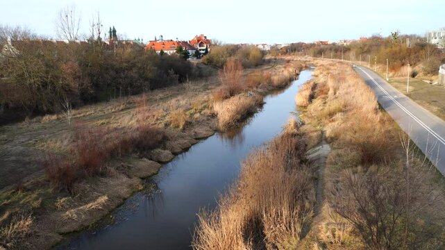 Warta river extension in Poznan, Poland. 