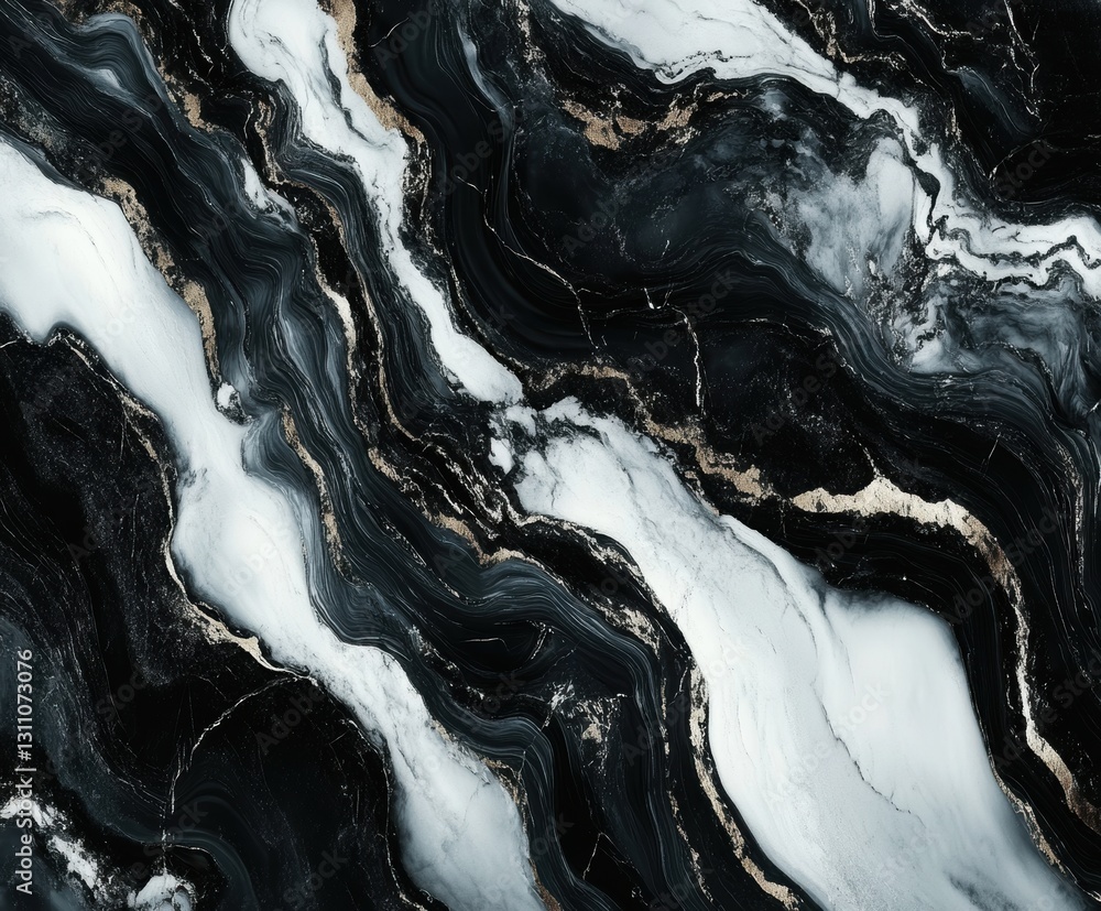Poster marble swirl: intricate patterns of swirling black, gray, and white marble create a sophisticated an