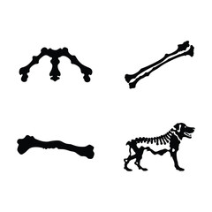 Obraz premium Dog Bone Vector silhouette solid style white background