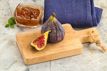 Purple ripe fig with cut