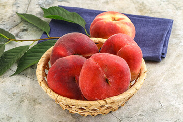 Ripe sweet and juicy Flat peach
