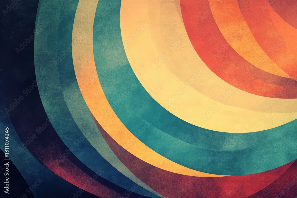 Poster abstract circles: an artistic arrangement of overlapping circular shapes in vibrant hues of turquois