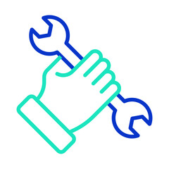 Hand Tools outline dual color icon