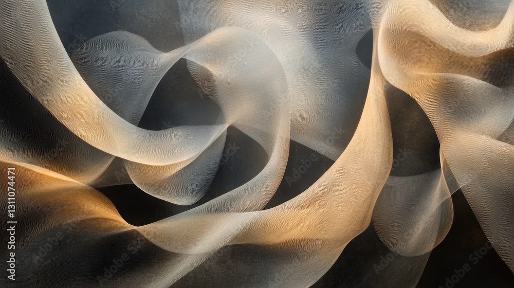 Aufkleber abstract drapery: swirling folds of sheer fabric create an elegant and abstract composition. the int